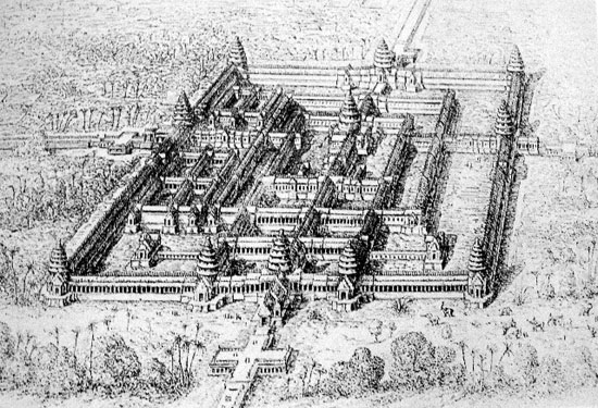 Beng Mealea Temple, as imagined by Louis Delaporte in 1860