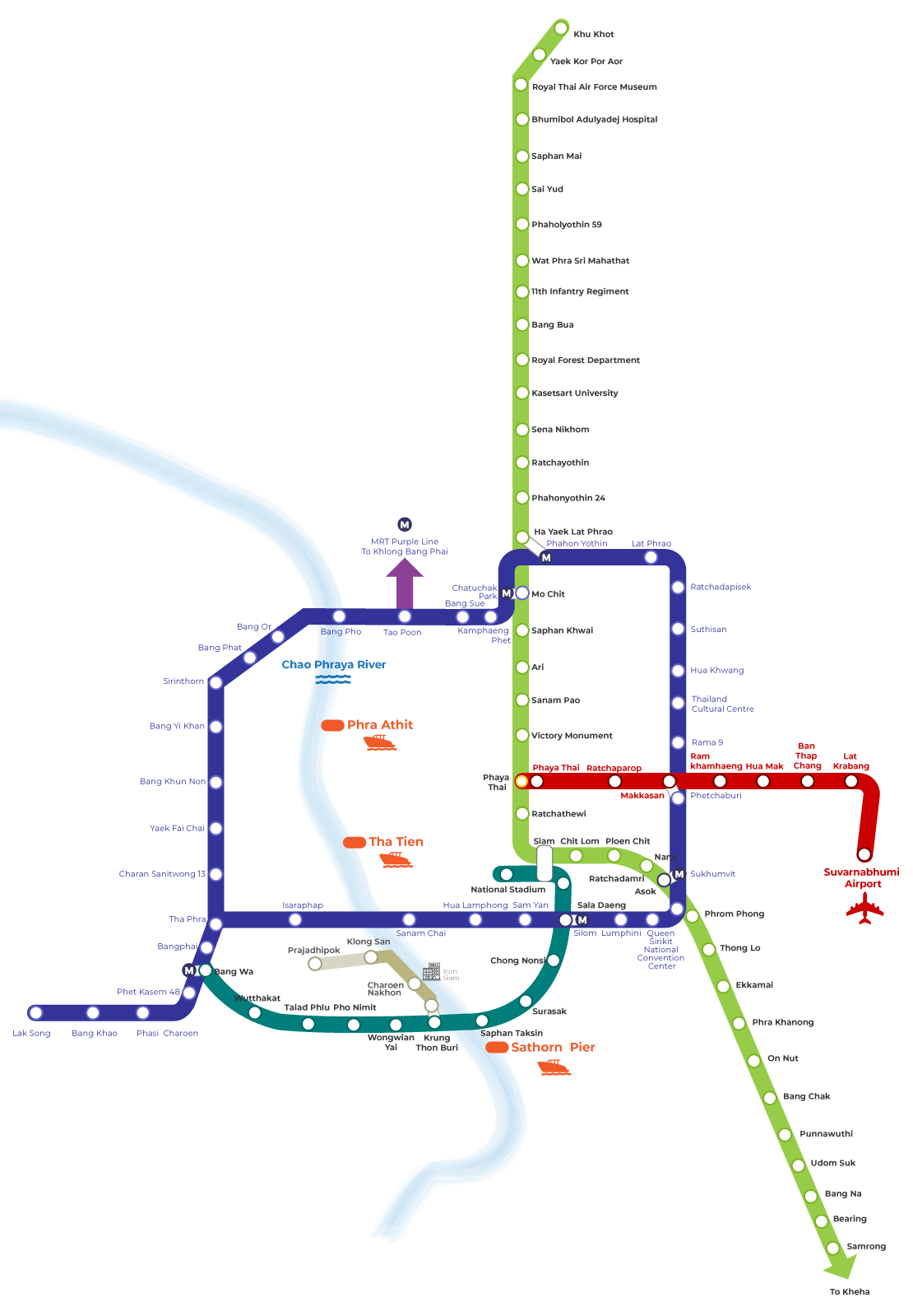 曼谷最新轻轨(BTS)和地铁(MRT)线路图 - Thaiger 消息