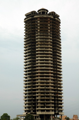 Closeup of ghost building