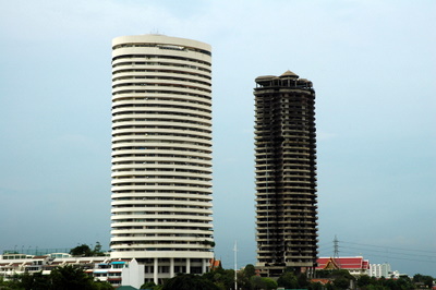 Ghost building next to a Bangkok condo